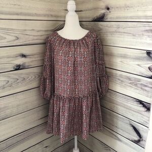 Max Studio Oversized Balloon Sleeve Boho Dress Sm